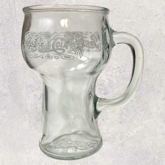 Pepsi Cola Glasses Vintage 1970 - SET of TWO Glass Mugs - Picture 2 of 8